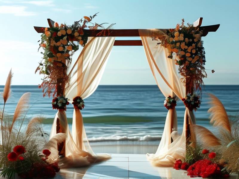 海角社区婚礼现场布置，社区宣传婚事新办丧事简办